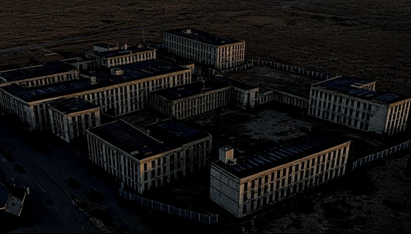 Aerial view of California prison complex